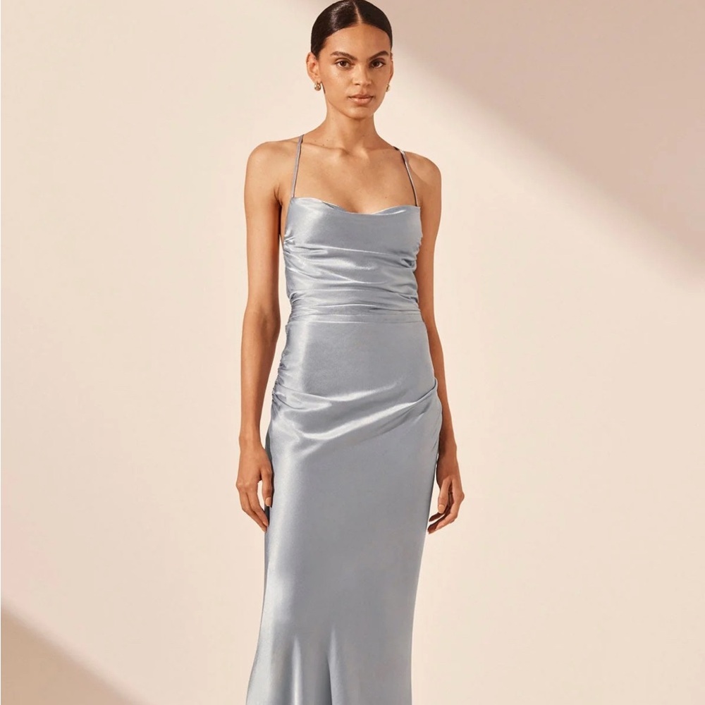 Shona Joy La Lune Lace Back Maxi Dress - Powder Blue